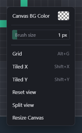 Canvas right-click context menu