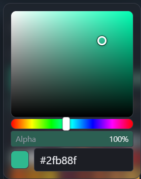 HSV color picker popover