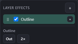 Layer effects popover with an Outline effect