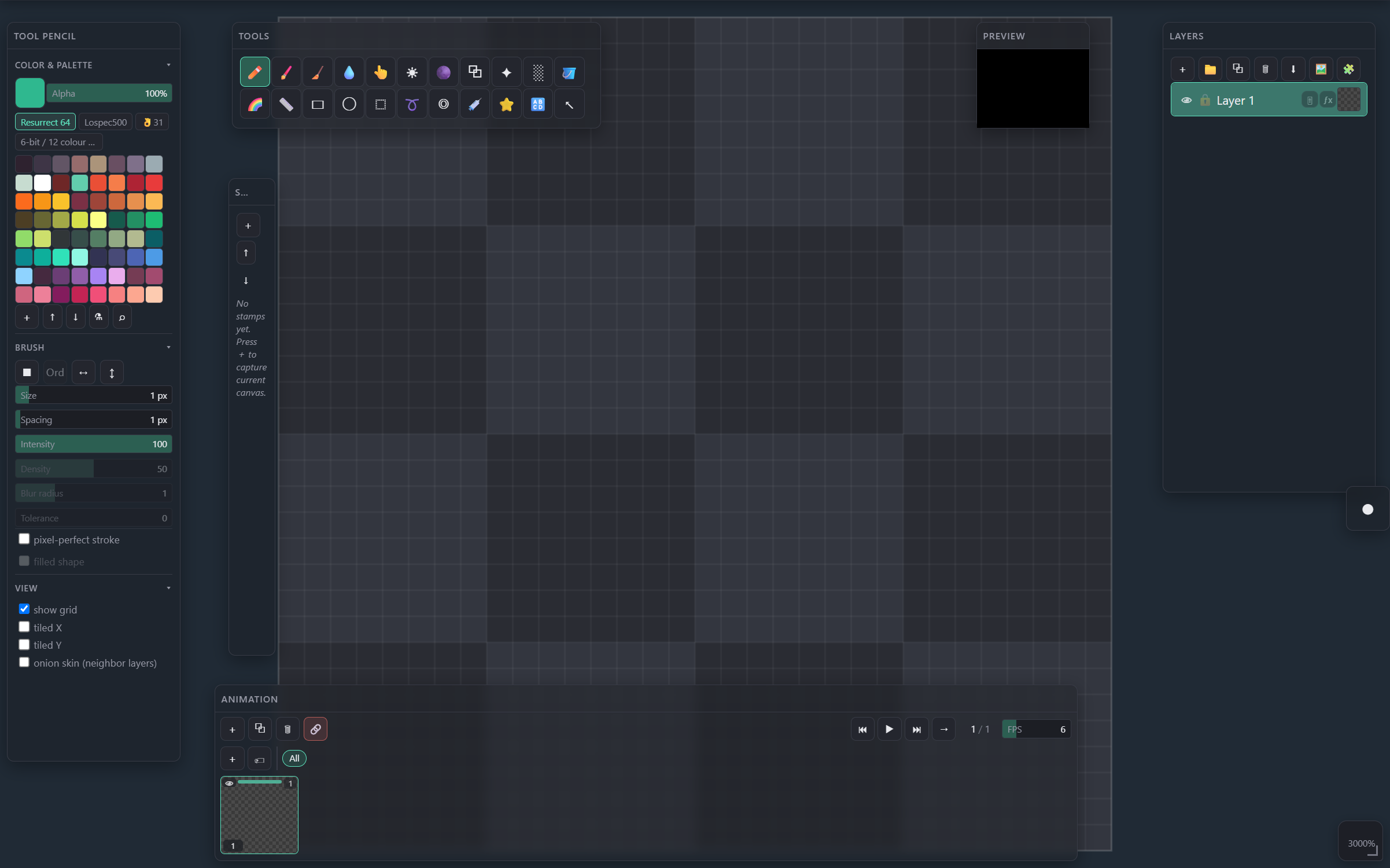 Default panel layout with panels snapped to the work area's edges