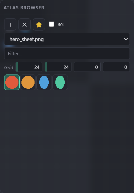 Atlas browser panel